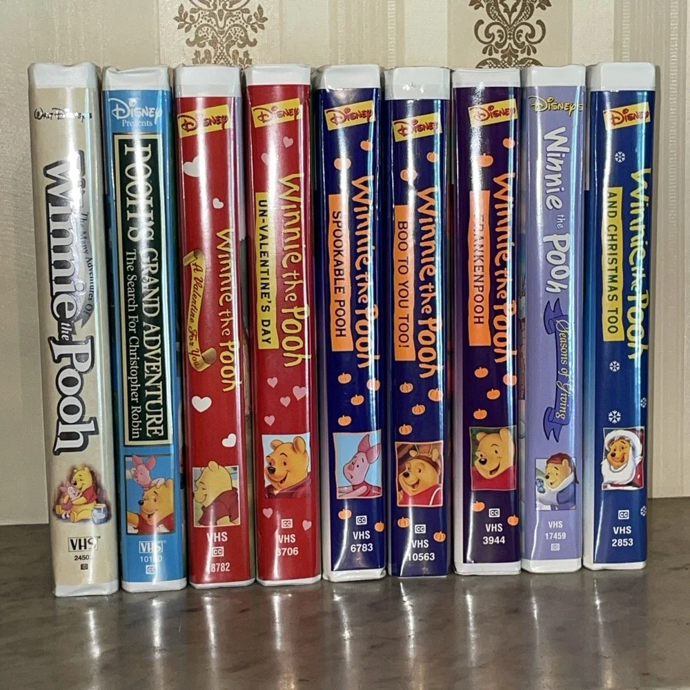 Winnie The Pooh Clamshell VHS Lot 9 | Halloween Christmas Valentine's Adventure